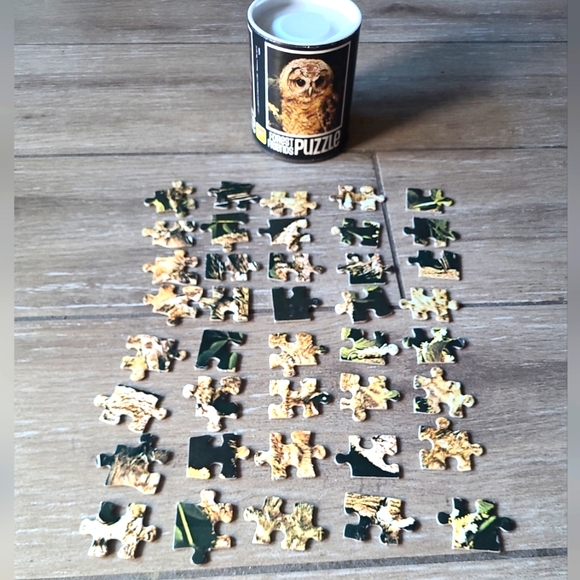 Forest Friends owl 40 Piece Puzzle Can 5"x7" Complete - Picture 2 of 6